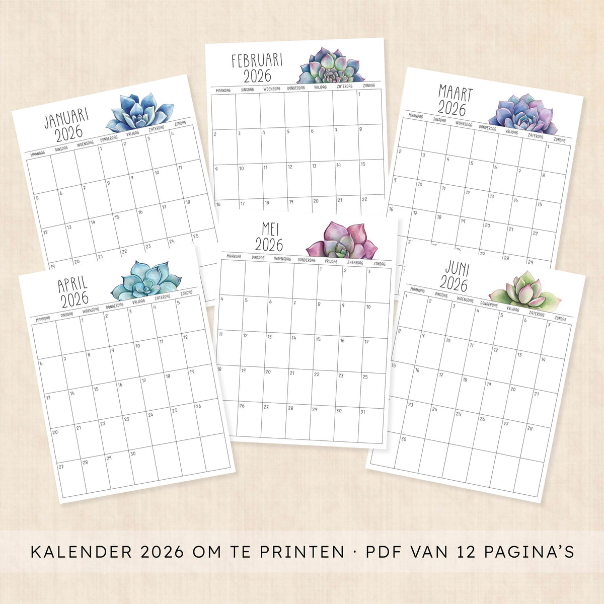 Kalender 2026 printen
