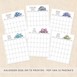 Kalender 2026 printen