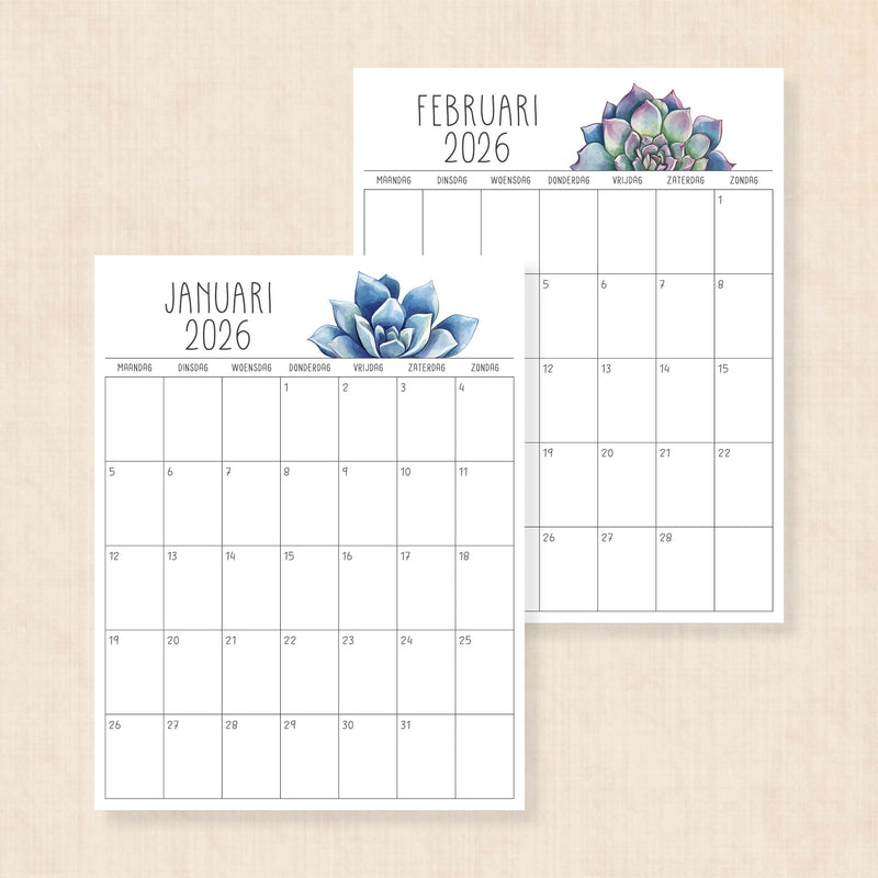 Kalender 2026 printen