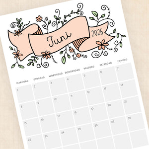 Kalender 2026 printen