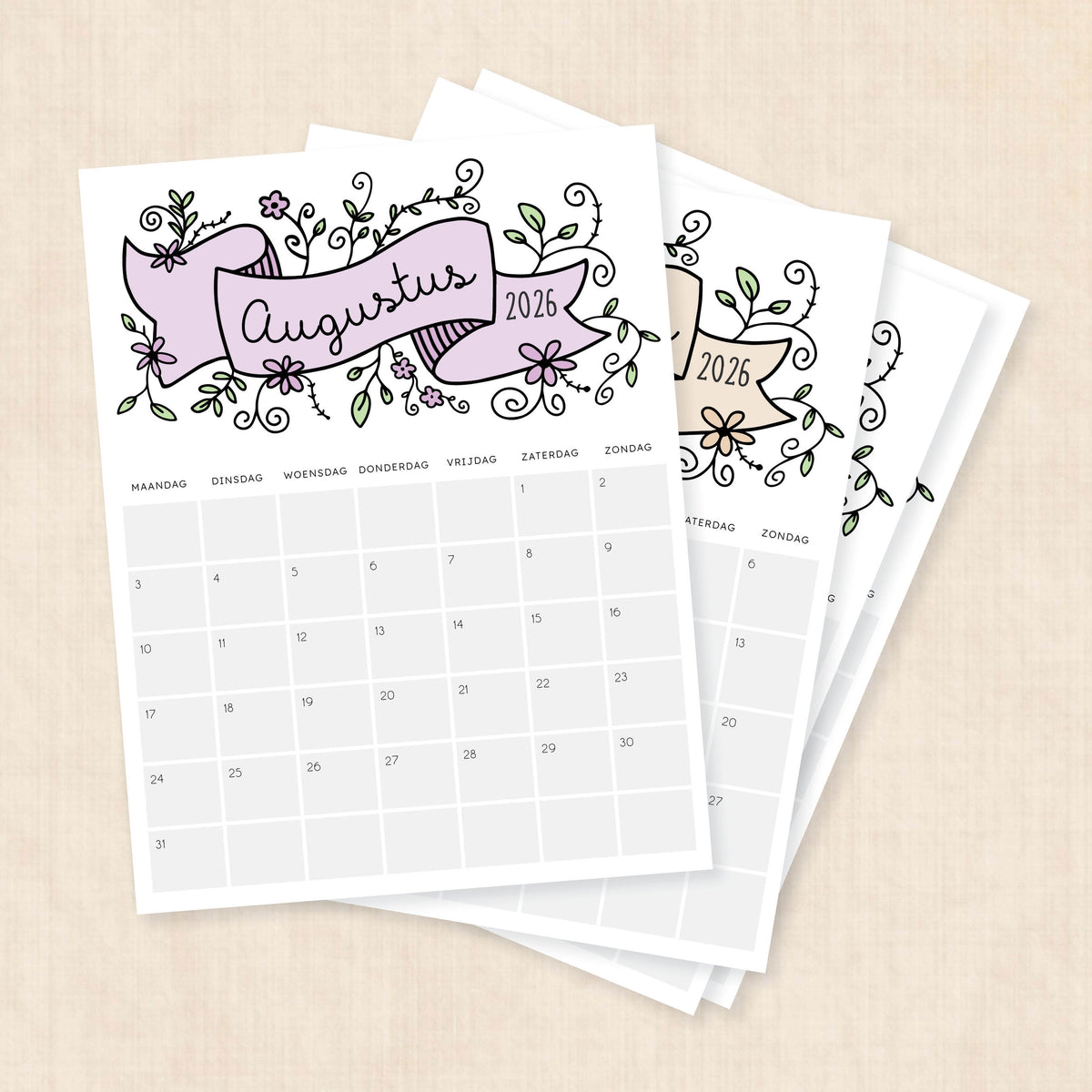 Kalender 2026 printen