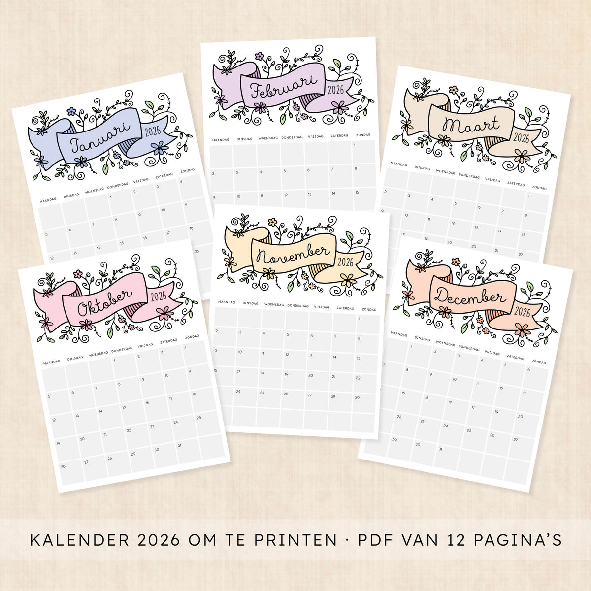 Kalender 2026 printen
