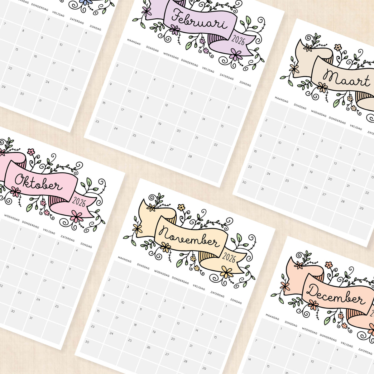 Kalender 2026 printen