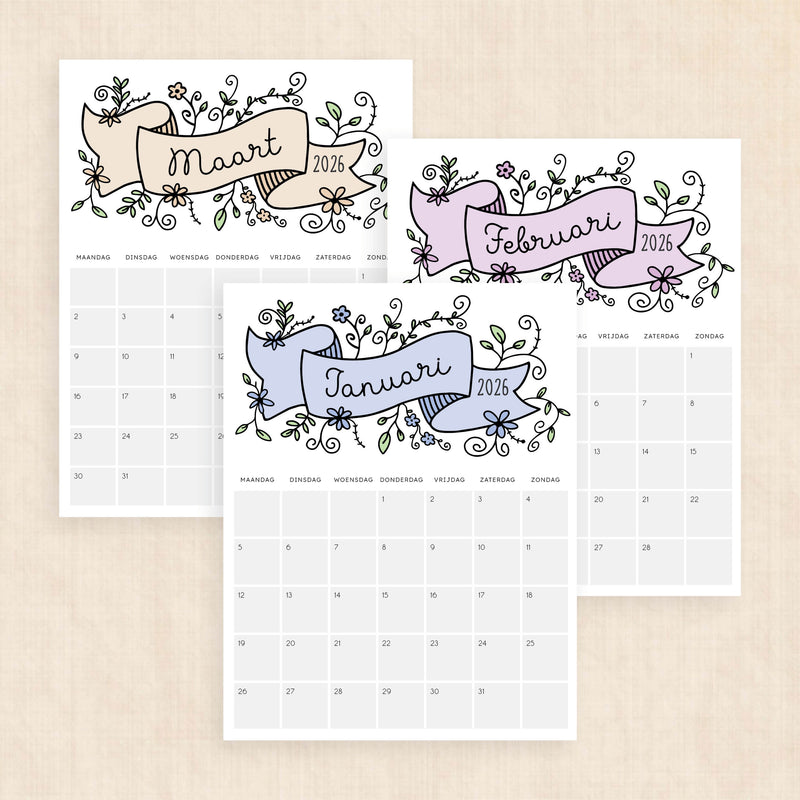 Kalender 2026 printen