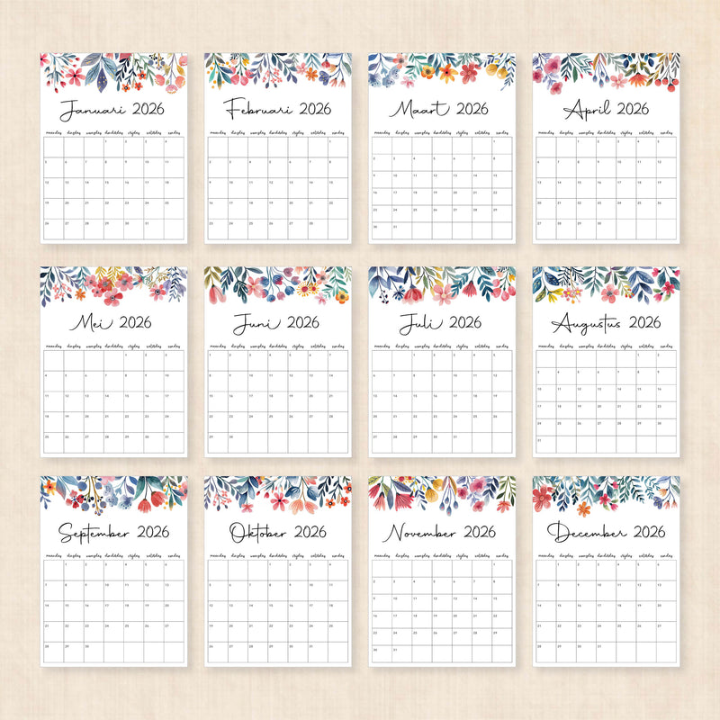 Kalender 2026 printen