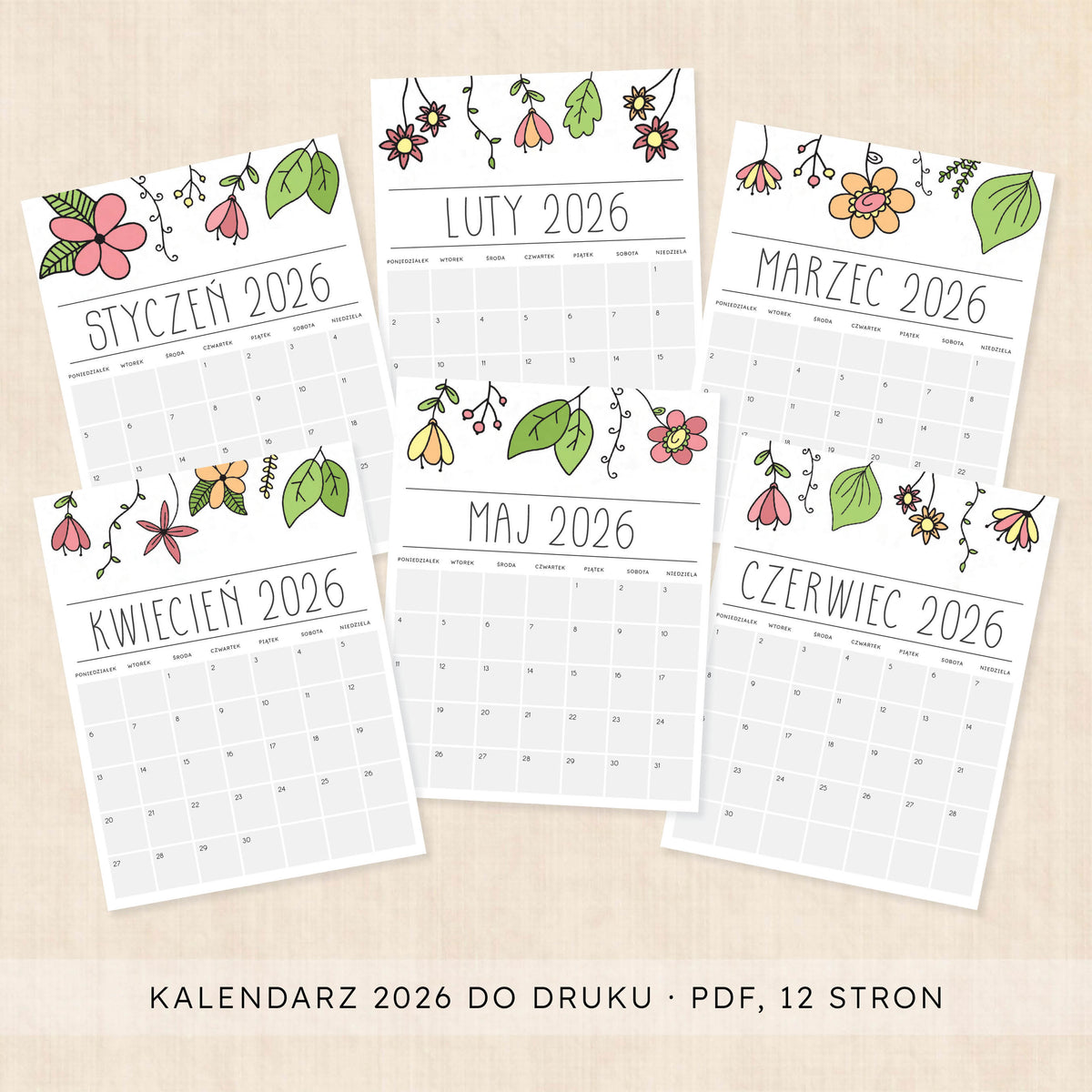 Kalendarz 2026 do druku