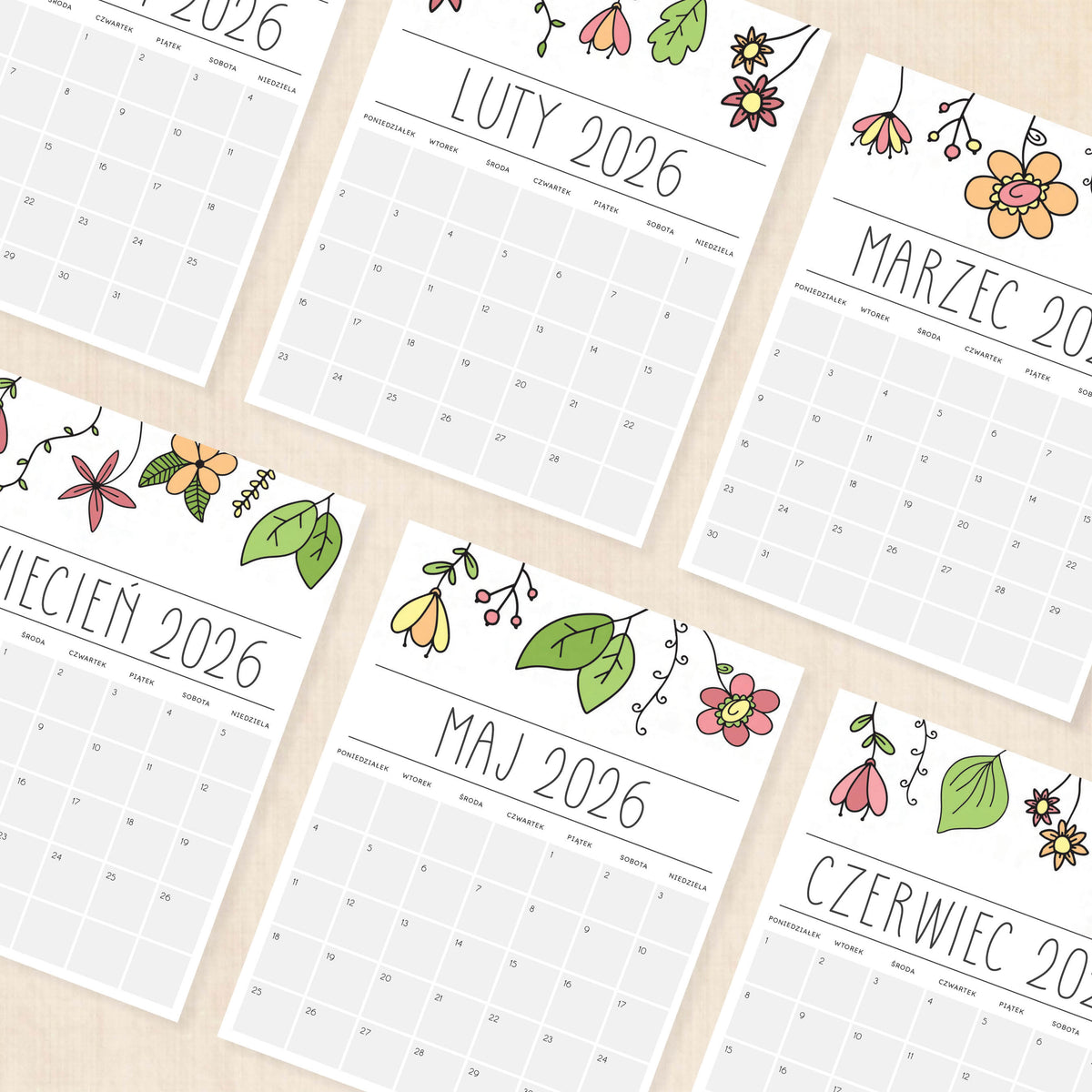 Kalendarz 2026 do druku