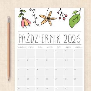 Kalendarz 2026 do druku