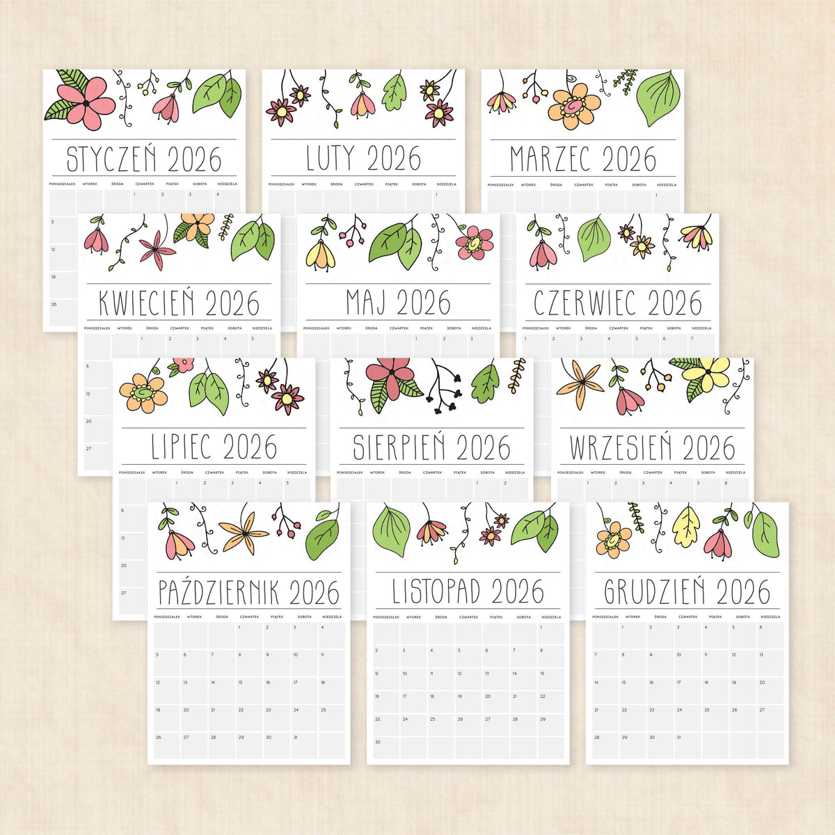 Kalendarz 2026 do druku