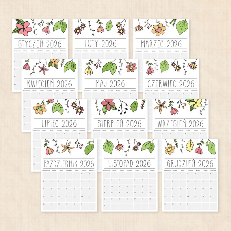 Kalendarz 2026 do druku
