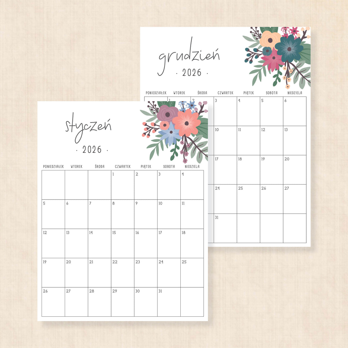 Kalendarz 2026 do druku