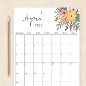 Kalendarz 2026 do druku