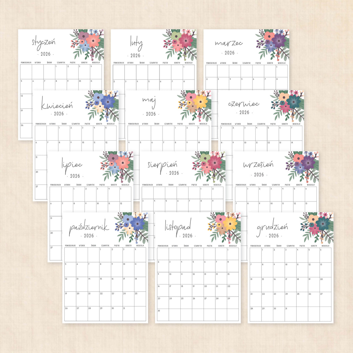 Kalendarz 2026 do druku