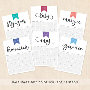 Kalendarz 2026 do druku