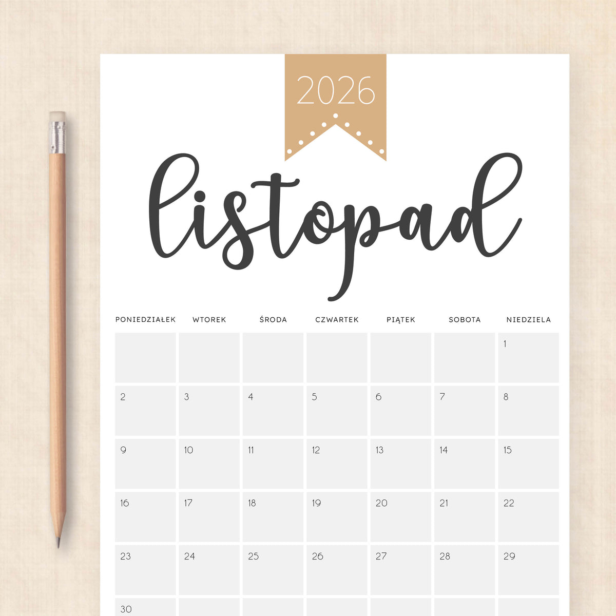 Kalendarz 2026 do druku
