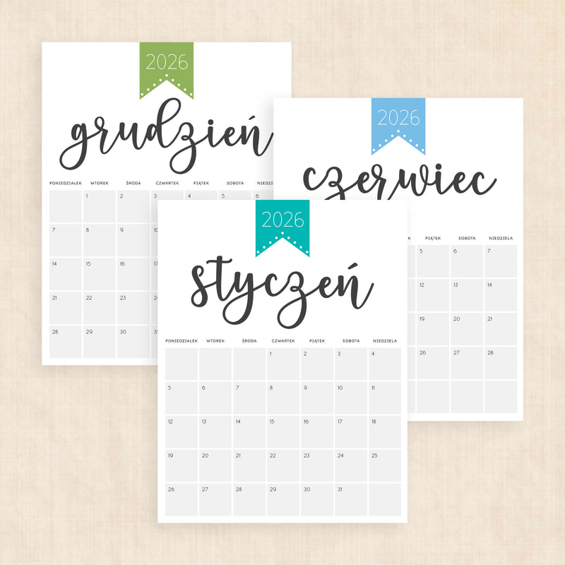 Kalendarz 2026 do druku