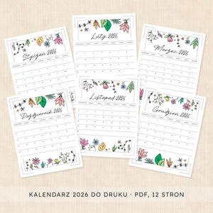 Kalendarz 2026 do druku