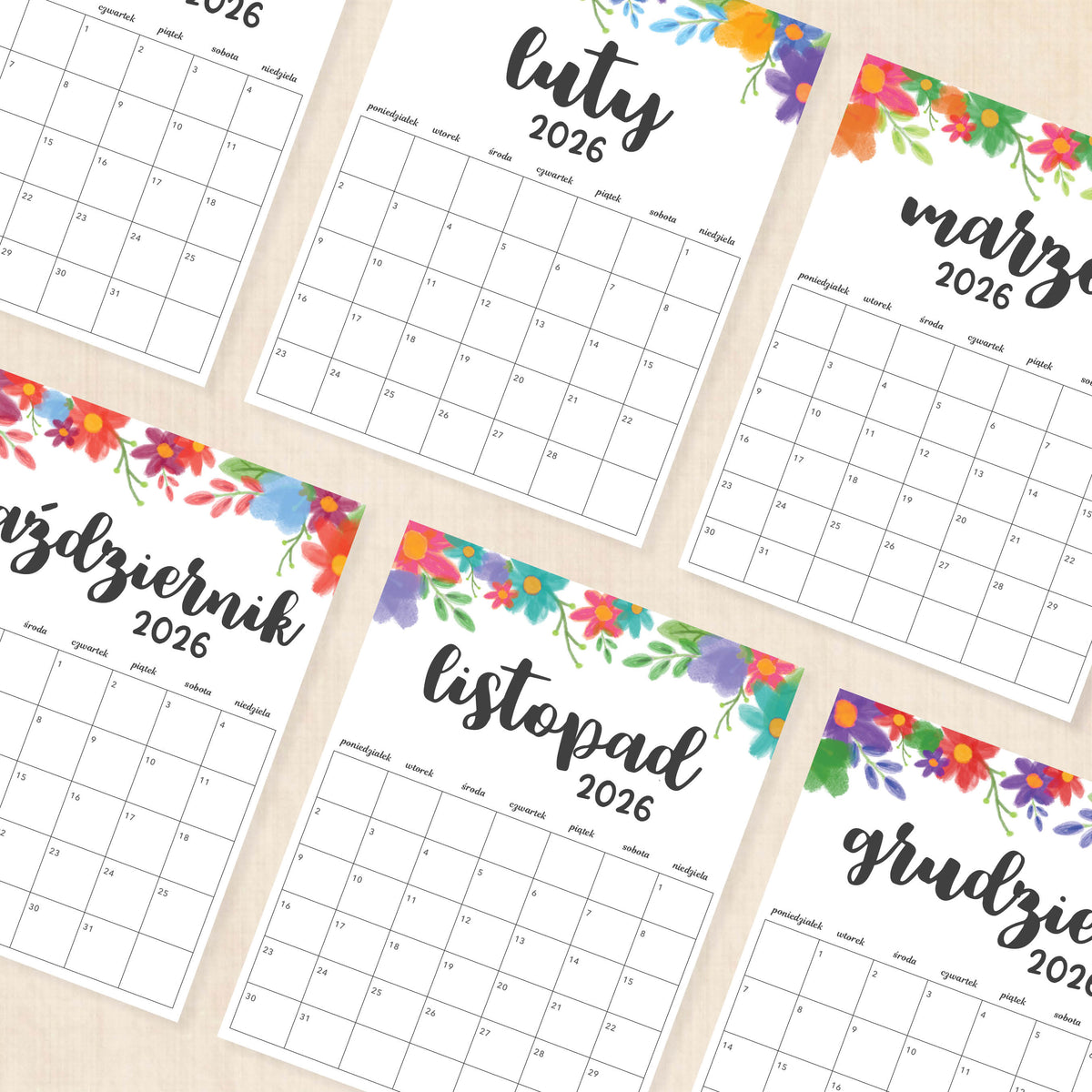 Kalendarz 2026 do druku