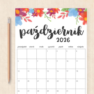 Kalendarz 2026 do druku