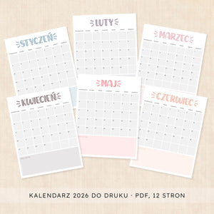 Kalendarz 2026 do druku
