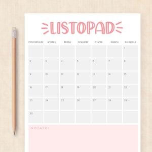 Kalendarz 2026 do druku