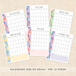 Kalendarz 2026 do druku