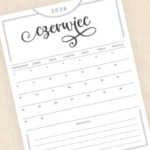 Kalendarz 2026 do druku