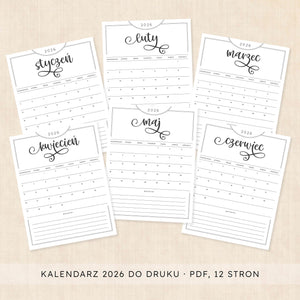 Kalendarz 2026 do druku