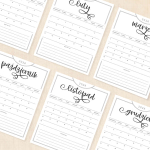 Kalendarz 2026 do druku