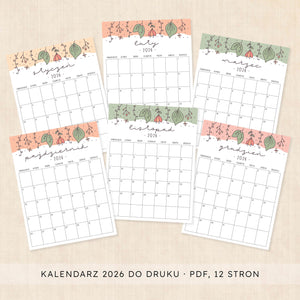 Kalendarz 2026 do druku