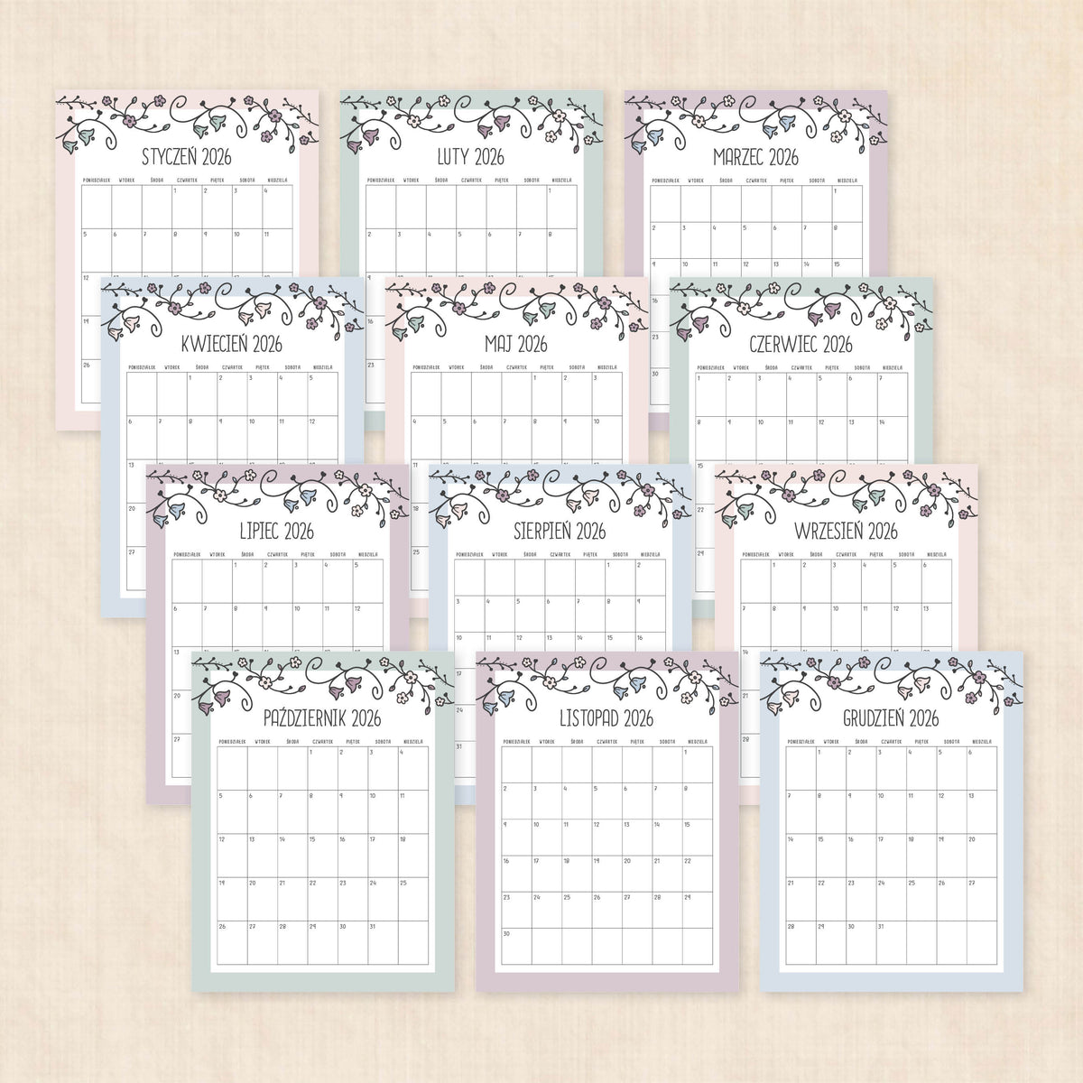 Kalendarz 2026 do druku