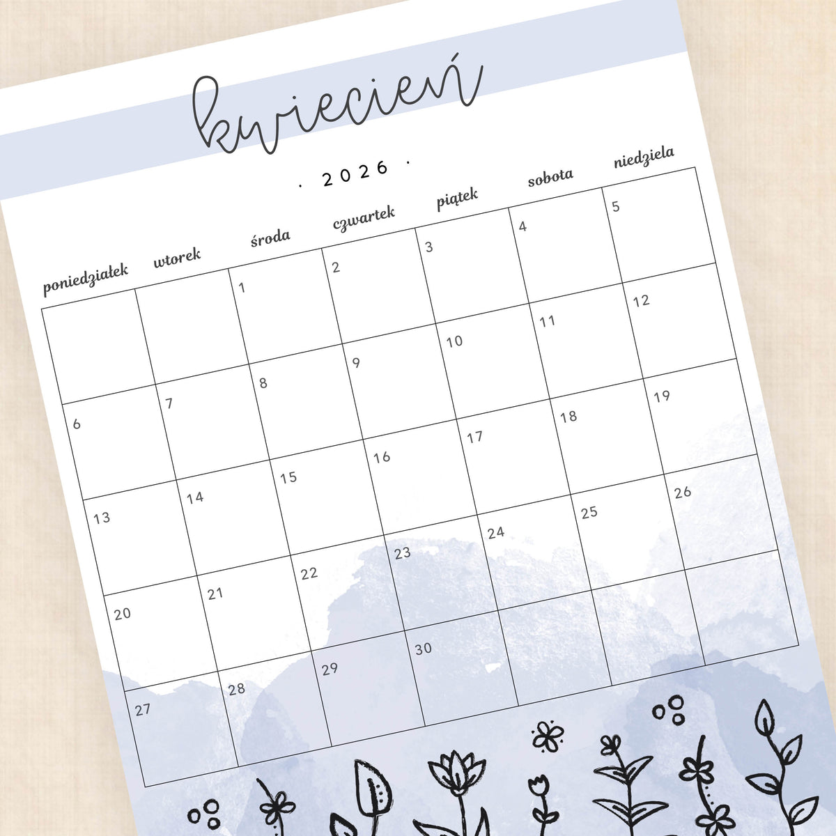 Kalendarz 2026 do druku