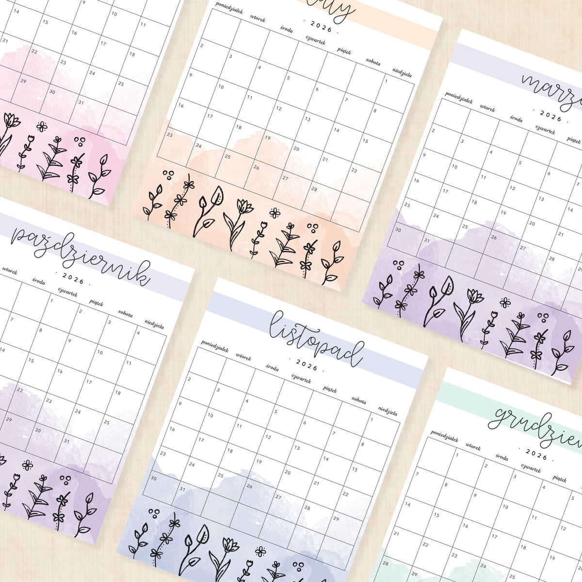 Kalendarz 2026 do druku