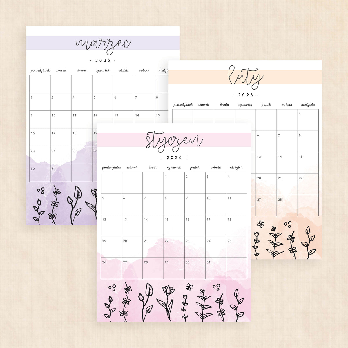 Kalendarz 2026 do druku