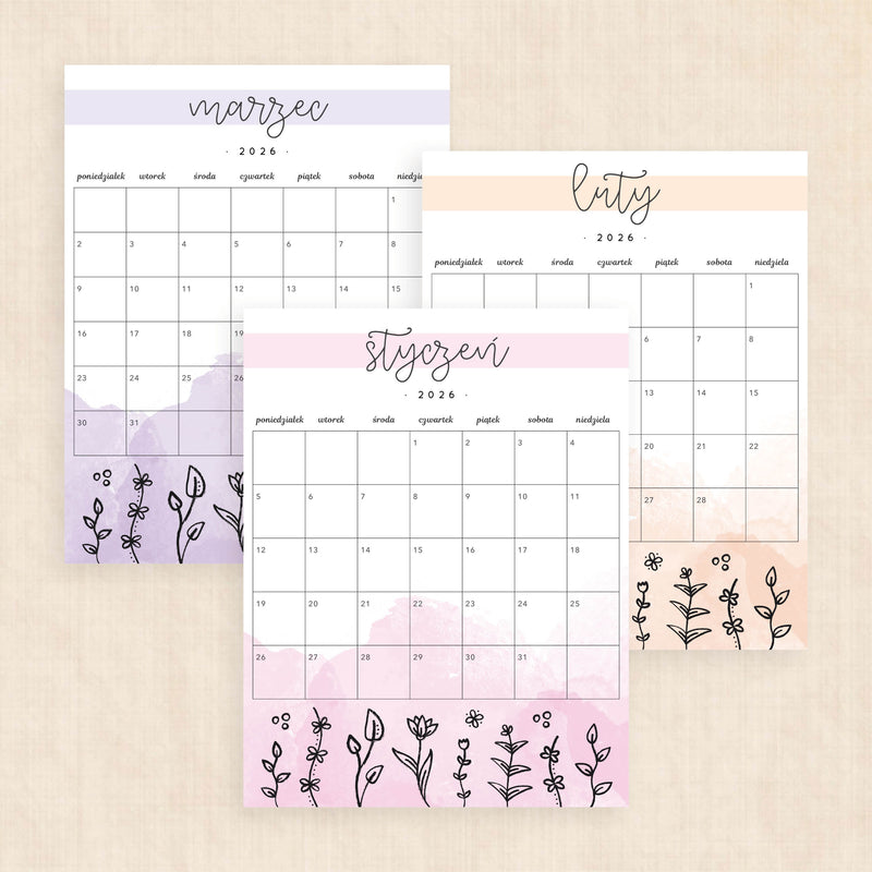 Kalendarz 2026 do druku