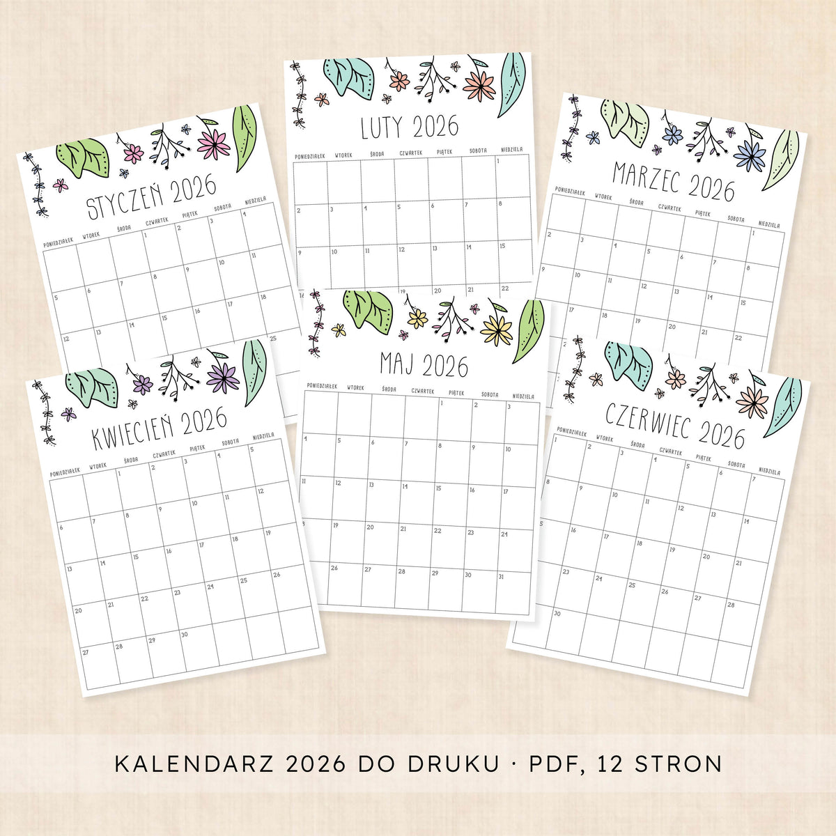 Kalendarz 2026 do druku