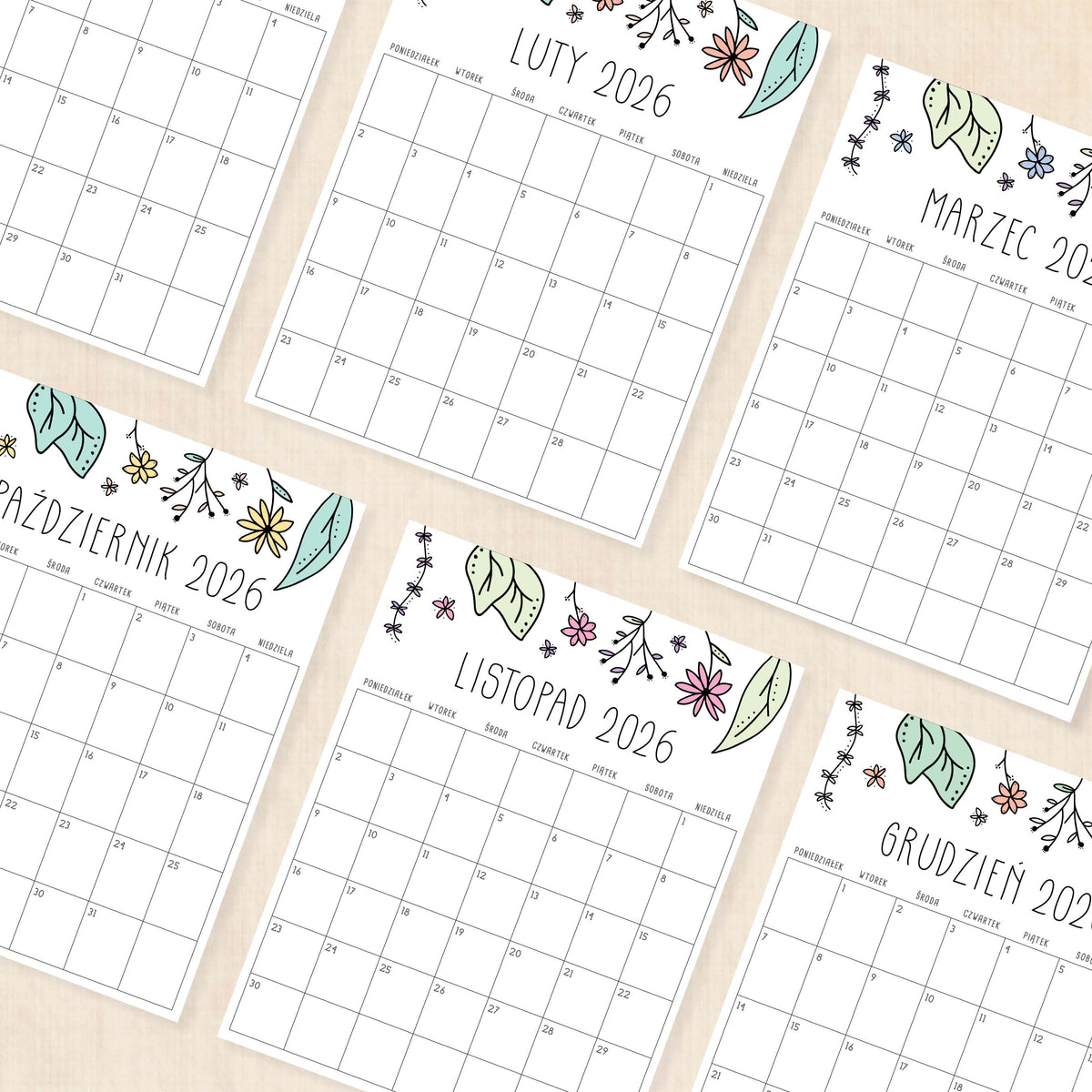 Kalendarz 2026 do druku