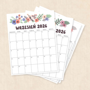 Kalendarz 2026 do druku: Driftwood Dreams