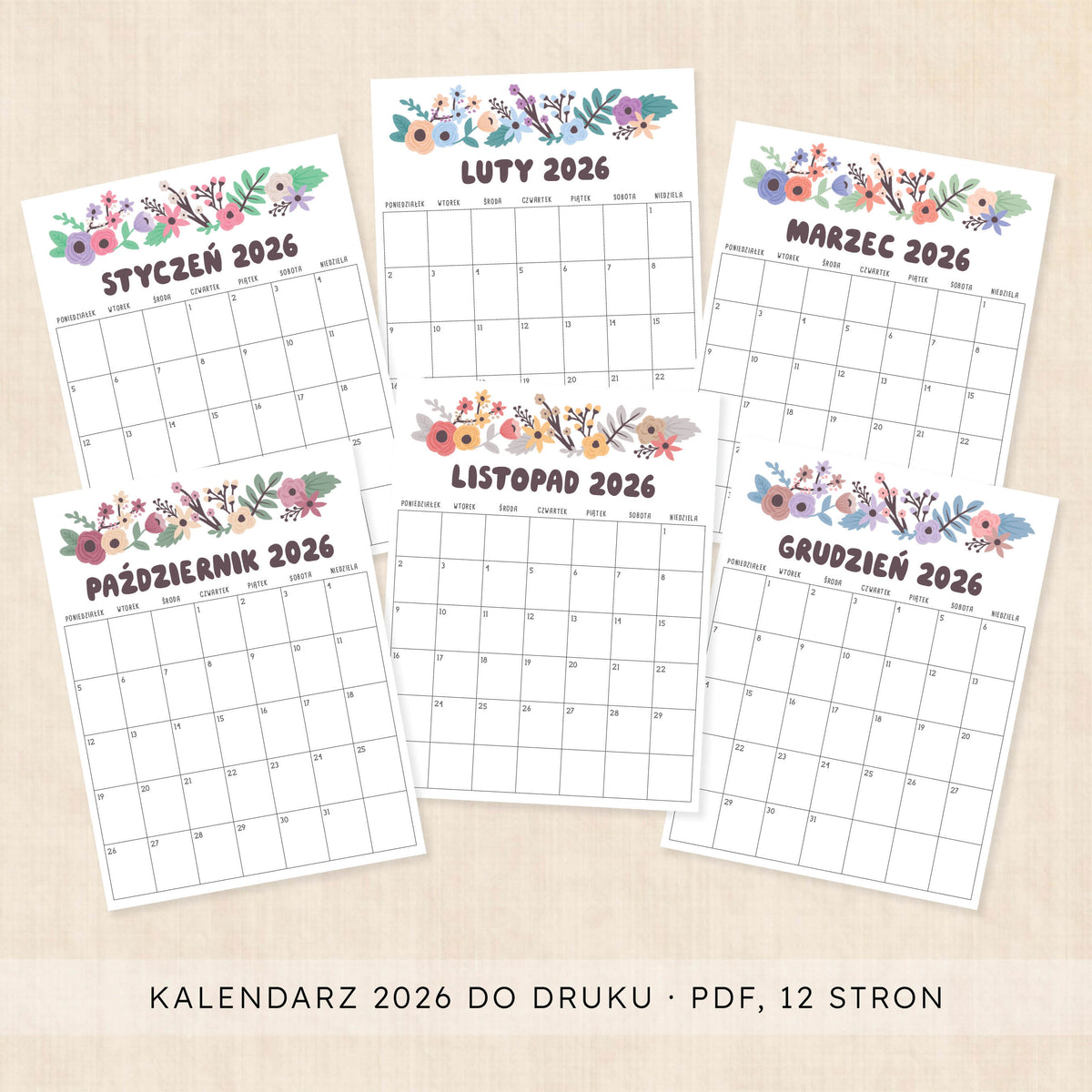 Kalendarz 2026 do druku