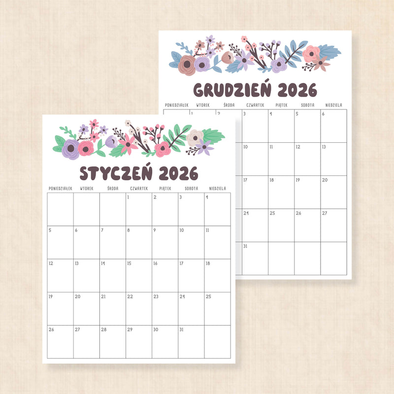Kalendarz 2026 do druku