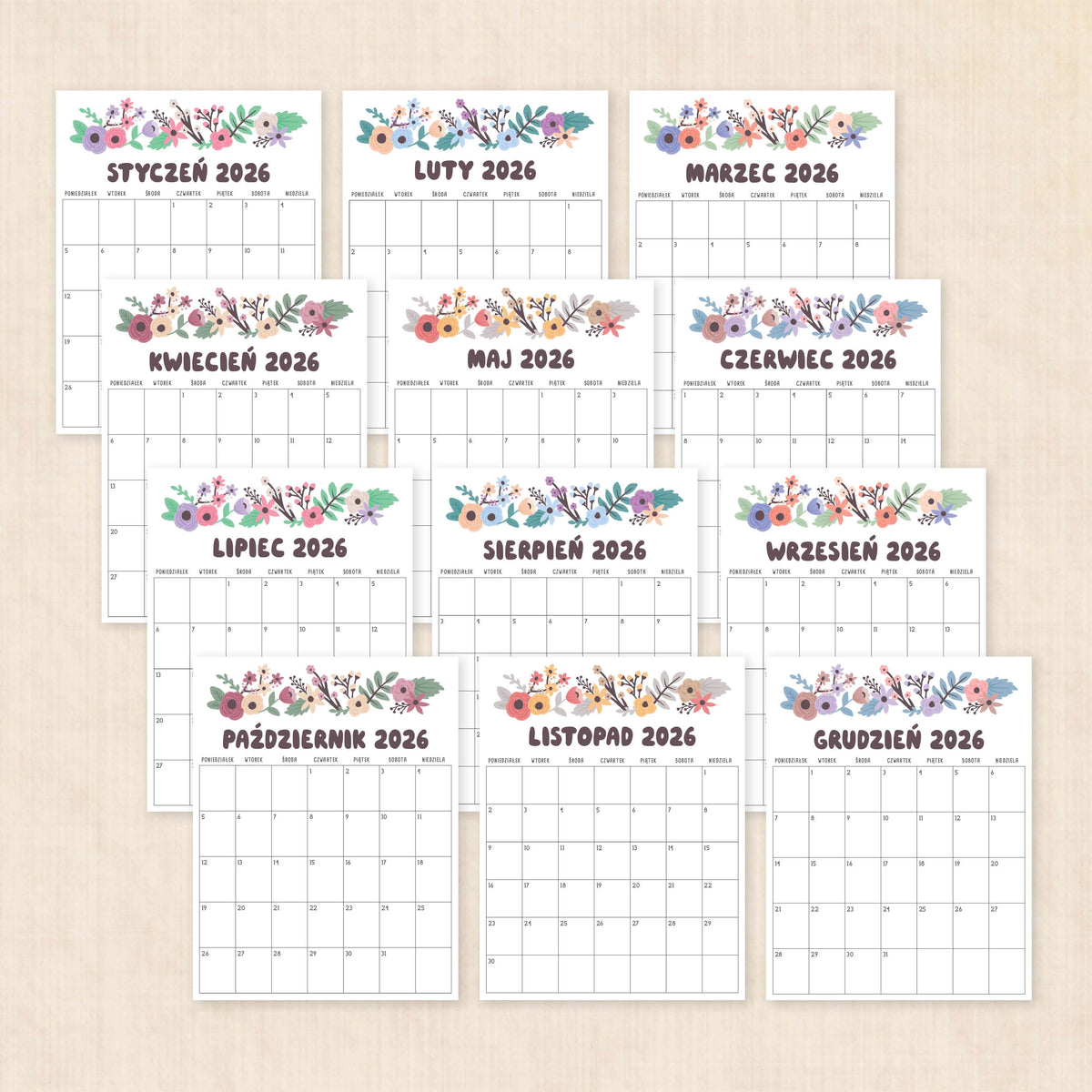 Kalendarz 2026 do druku