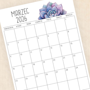 Kalendarz 2026 do druku