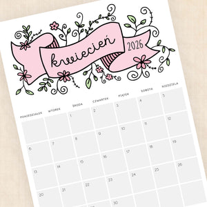 Kalendarz 2026 do druku