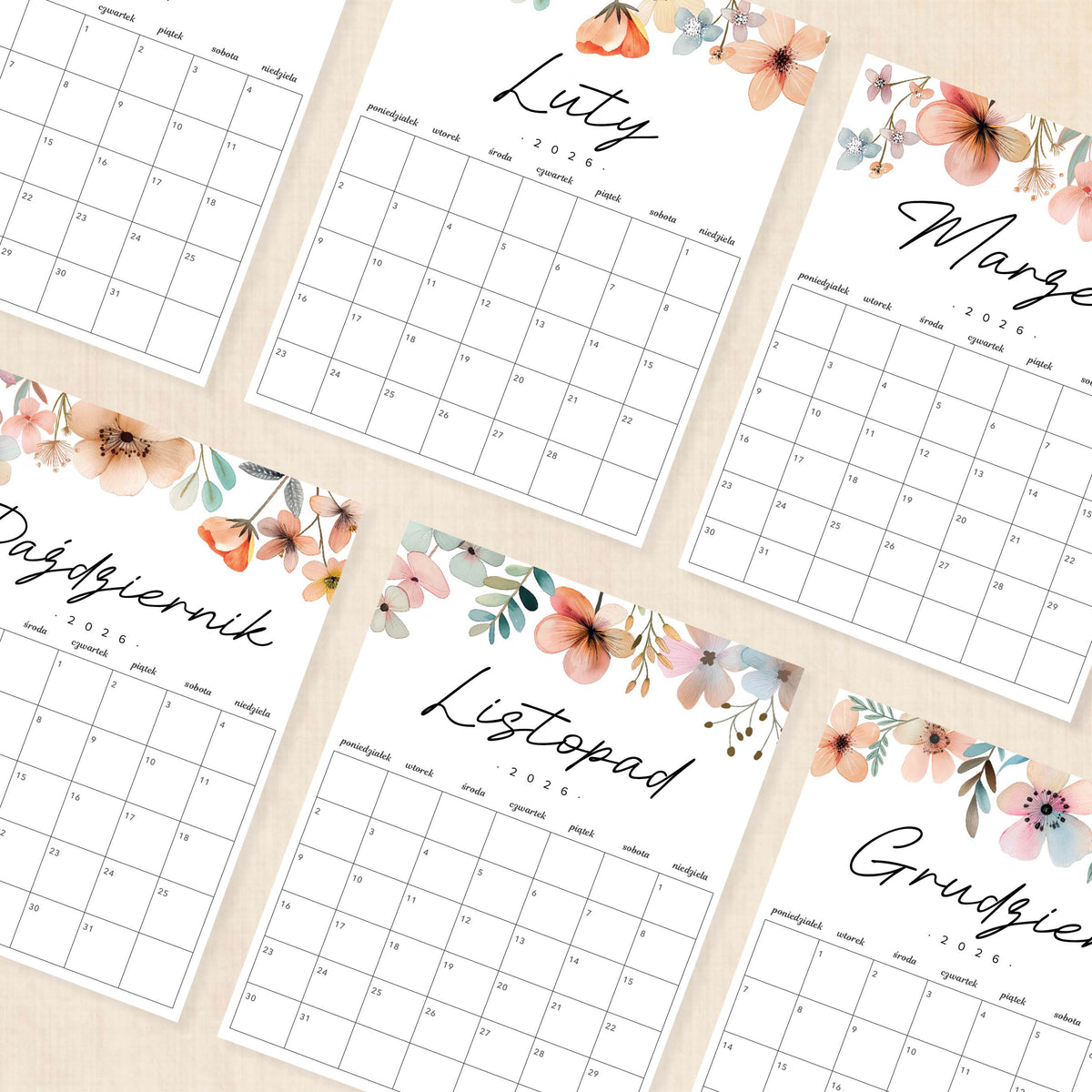 Kalendarz 2026 do druku