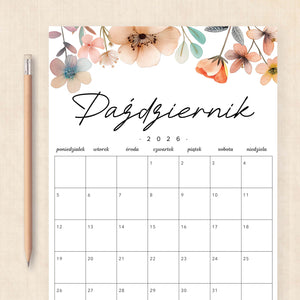 Kalendarz 2026 do druku