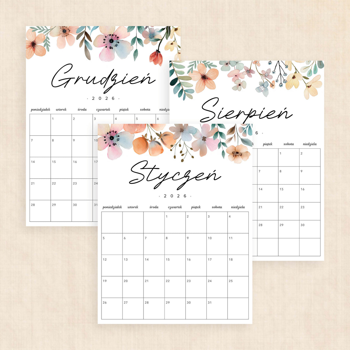 Kalendarz 2026 do druku