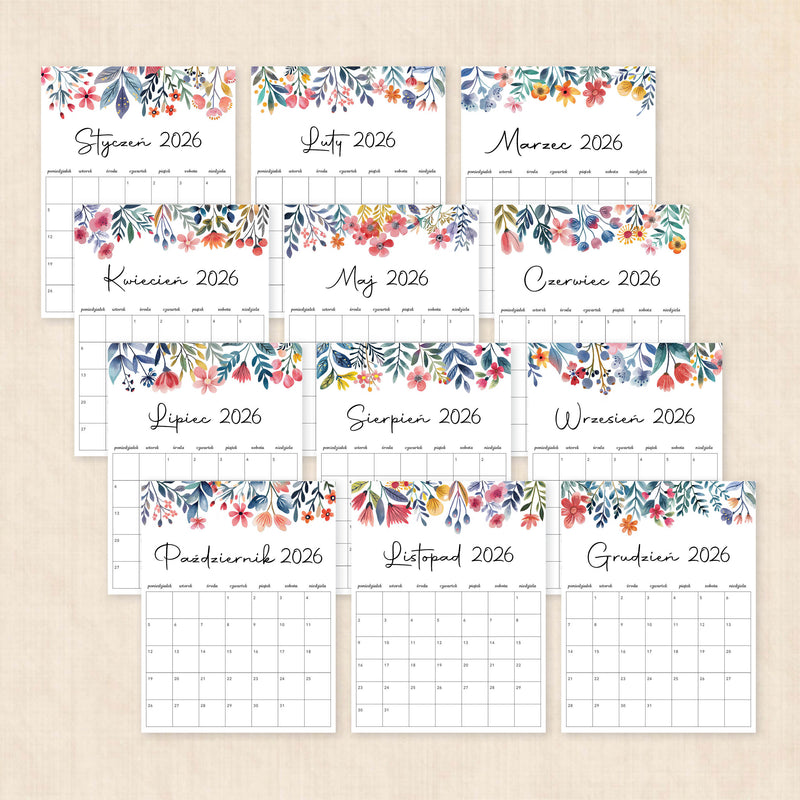 Kalendarz 2026 do druku