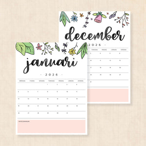 Kalender 2026 att skriva ut