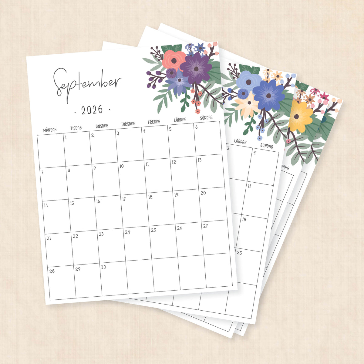 Kalender 2026 att skriva ut