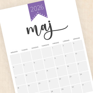 Kalender 2026 att skriva ut